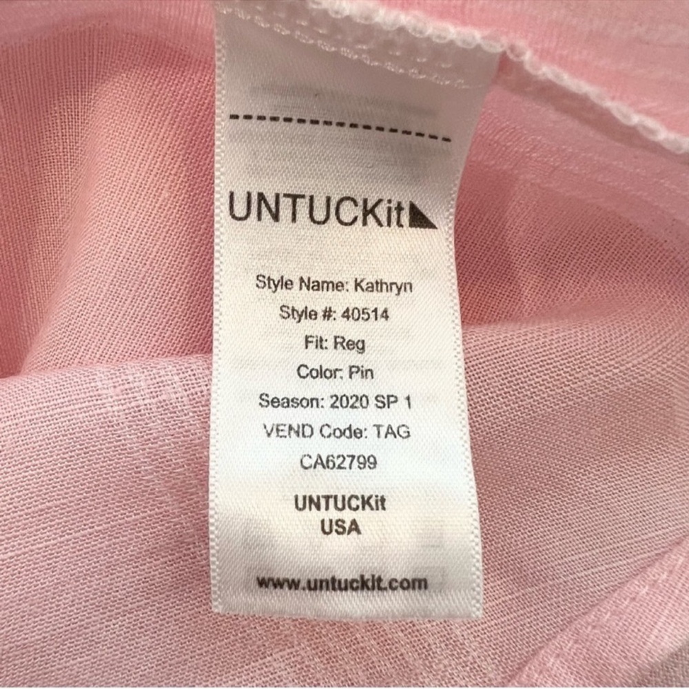 UNTUCKit Light Pink Mandarin Collar Button-Down Shirt - Picture 6 of 8